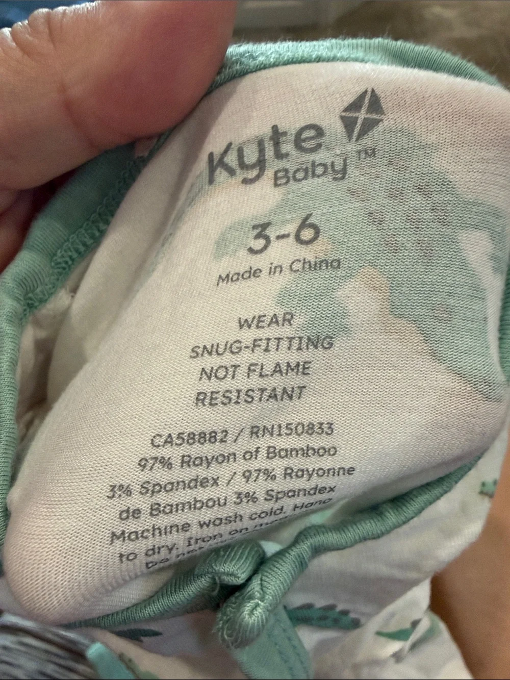Kyte BABY White Footed One-Piece with Crocodile Print